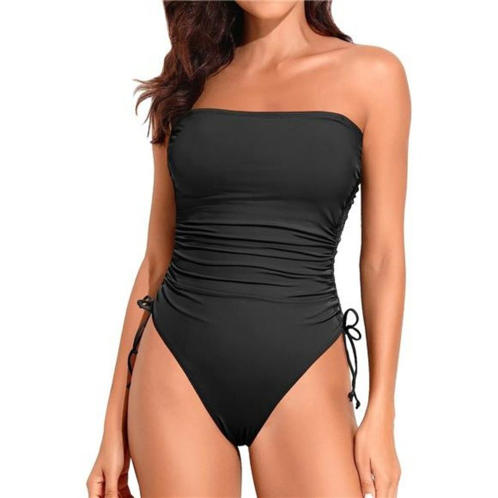 Tummy Control One-Piece Swimsuit Bandeau for Women